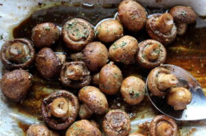 Rosemary Roasted Mushrooms with Spinach Recipe