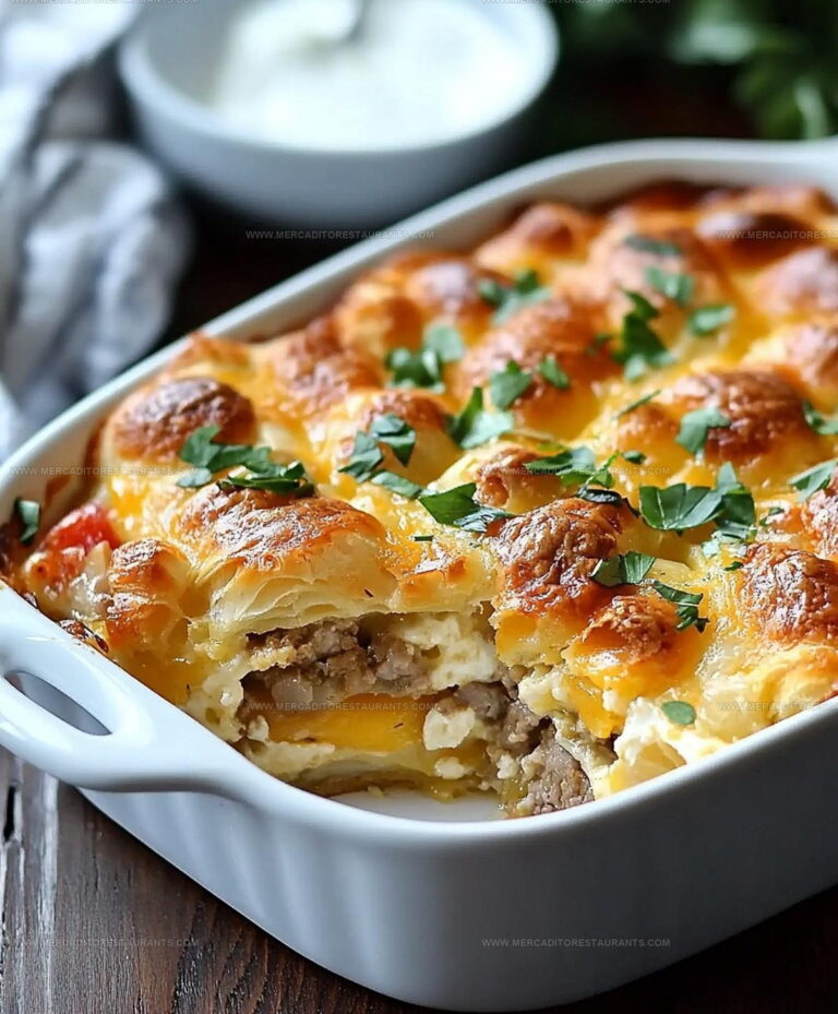 Overnight Custard Style Croissant Breakfast Casserole Recipe