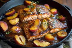 Roasted Peach Glazed Salmon Recipe