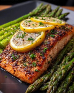Lemon Dill Roasted Salmon With Asparagus Recipe