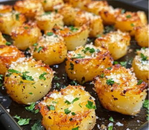 Crispy Garlic Parmesan Roasted Potatoes Recipe