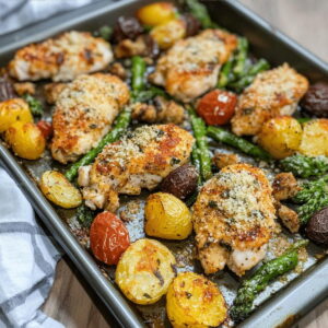 One-Pan Parmesan Crusted Chicken Dinner Recipe