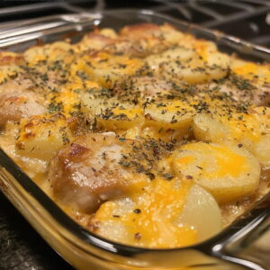Hearty Smothered Pork Chop Potato Casserole Recipe