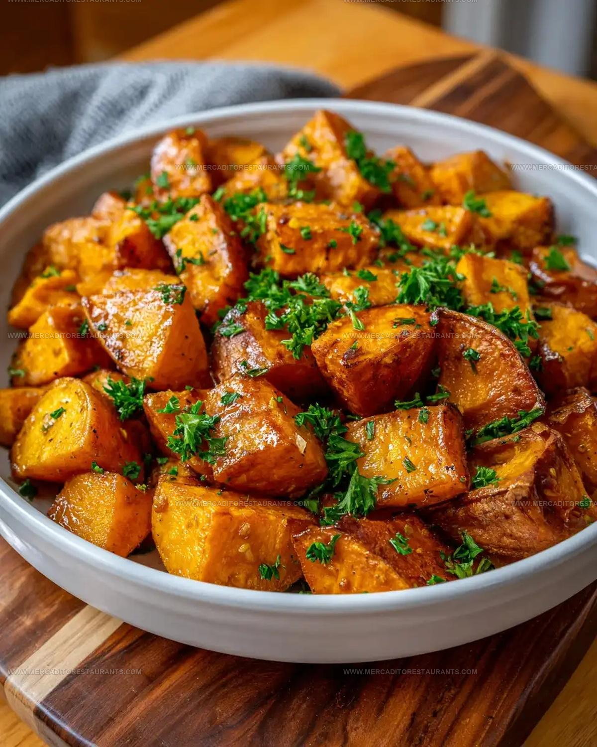 Roasted Sweet Potatoes with Cinnamon & Honey Recipe