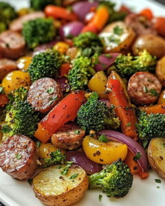 Roasted Veggie Chicken Sausage Sheet Pan Recipe