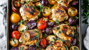 One Pan Greek Chicken Sheet Pan Recipe