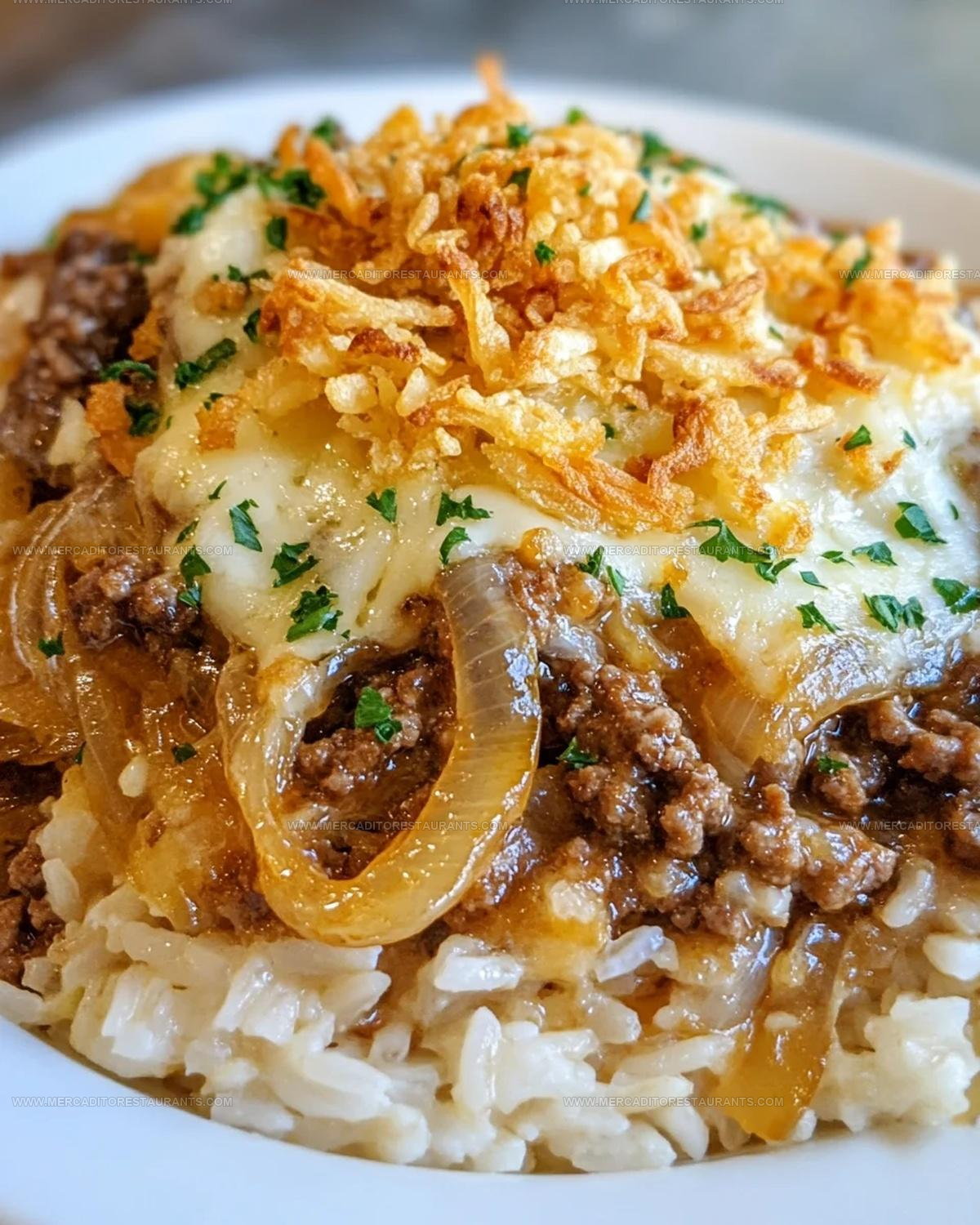Onion-Forward French Onion Beef Rice Recipe