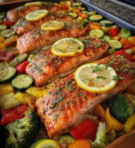 Sheet Pan Salmon And Veggies Recipe