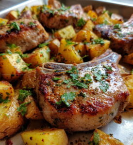 OnePan Pork Chops Potatoes Recipe
