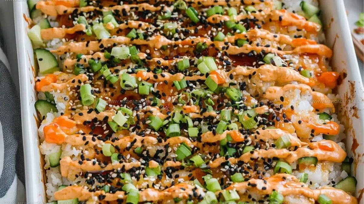 Sushi Bake with Spicy Tuna and Creamy Crab Recipe