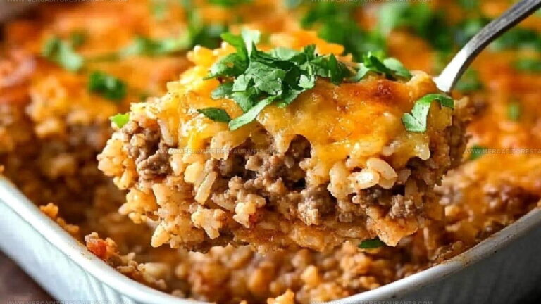 Family Favorite Cheesy Hamburger Rice Casserole Recipe