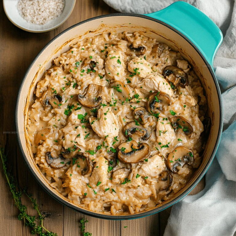 Comfort-Style Chicken Mushroom Rice Casserole Recipe