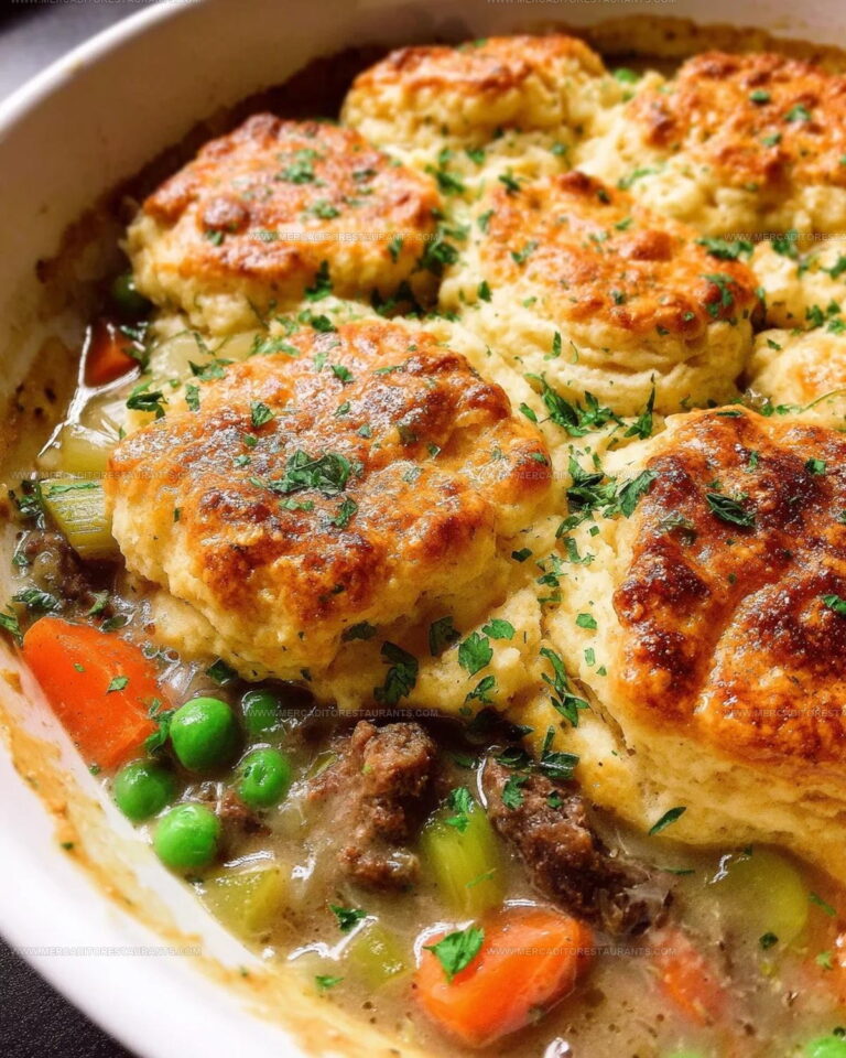 Beef and Herbed Biscuit Pot Pie Recipe