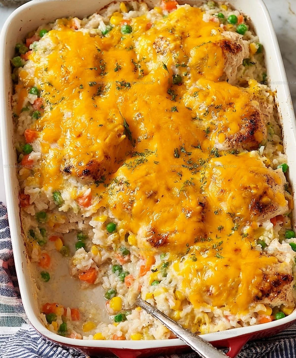 One-Dish Creamy Chicken Rice Casserole Recipe