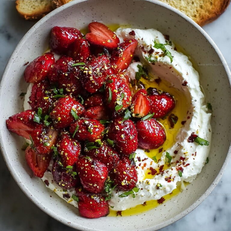 Sweet Savory Whipped Feta Strawberry Dip Recipe