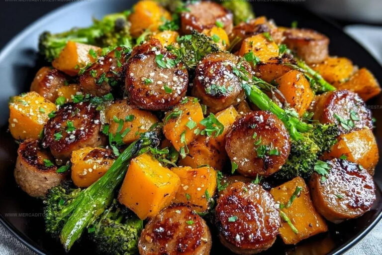 Honey-Glazed Sausage Sweet Potato Sheet Pan Recipe