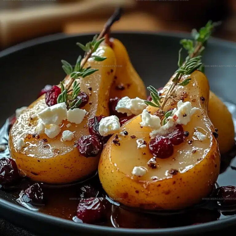 Sweet Savory Baked Pears Feta Cranberries Recipe