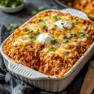 5 Ingredient Chicken Enchilada Rice Casserole Recipe