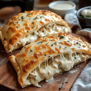 Stuffed Alfredo Chicken Calzones Recipe