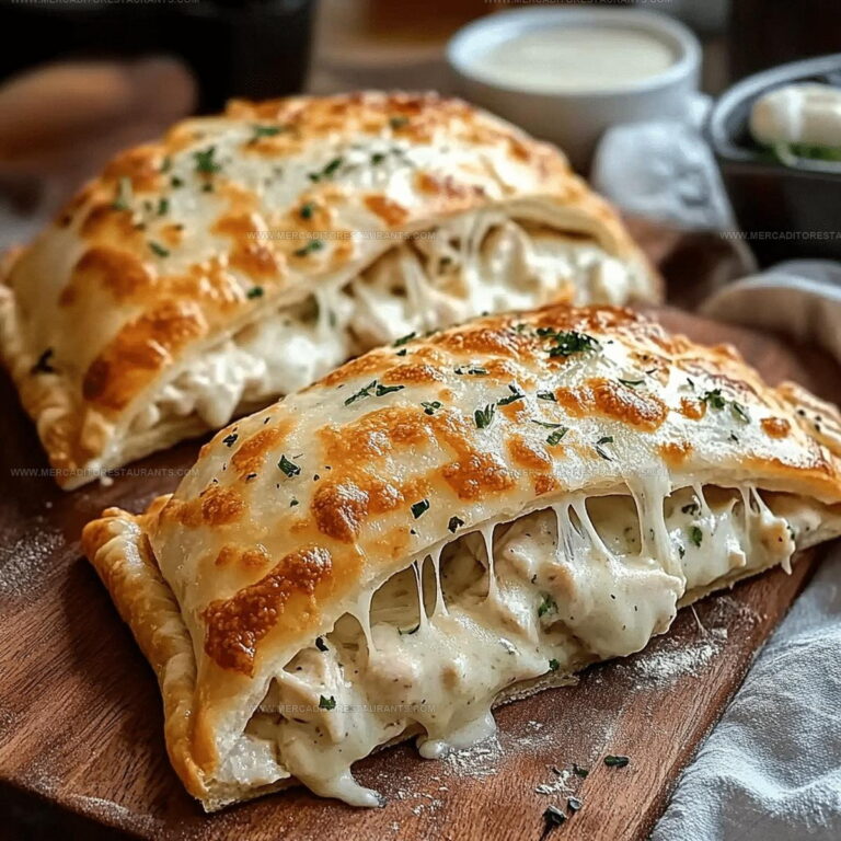 Stuffed Alfredo Chicken Calzones Recipe