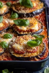 Crispy Oven Baked Eggplant Parmesan Recipe