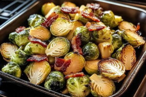 Honey Glazed Roasted Brussels Sprouts With Bacon Recipe