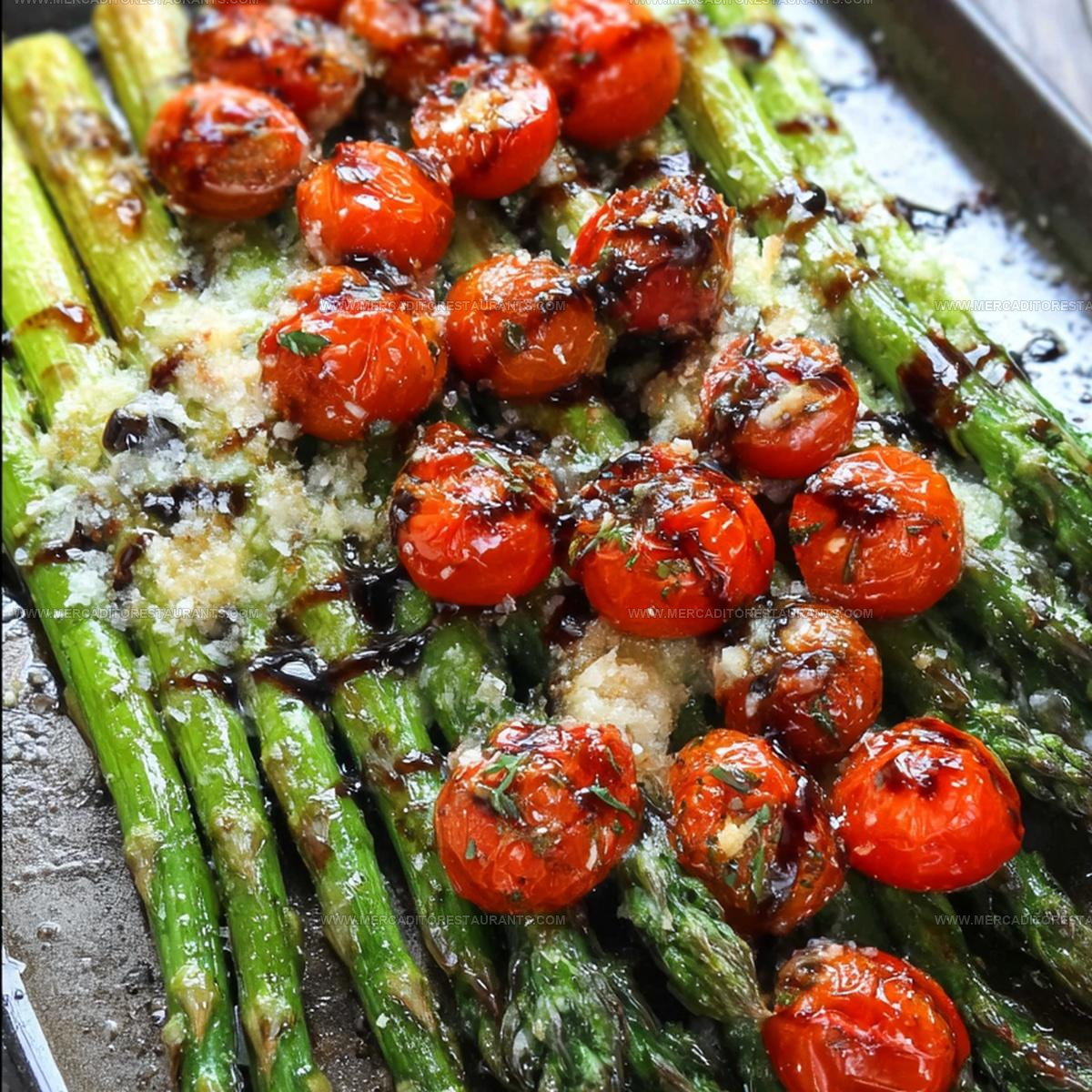 Parmesan Roasted Asparagus Tomatoes Balsamic Glaze Recipe