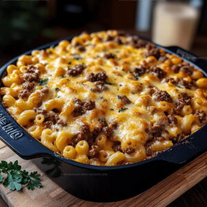 Cheesy Beefy Mac and Cheese Casserole Recipe