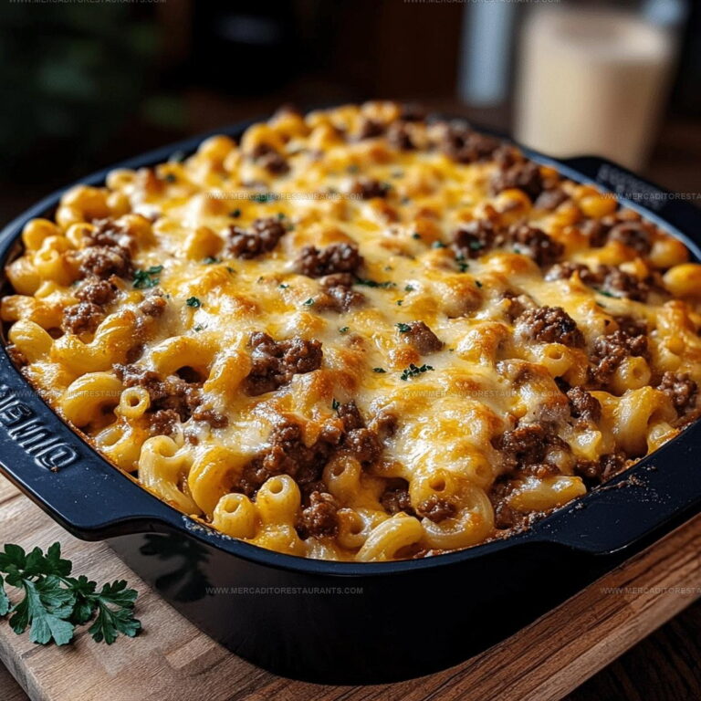 Cheesy Beefy Mac and Cheese Casserole Recipe