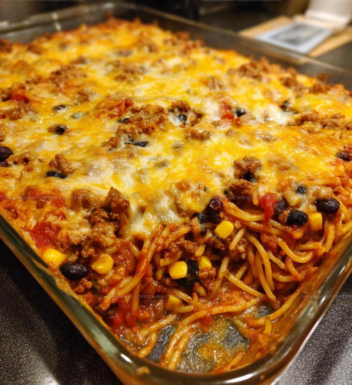 TexMex Mexican Spaghetti Casserole Recipe