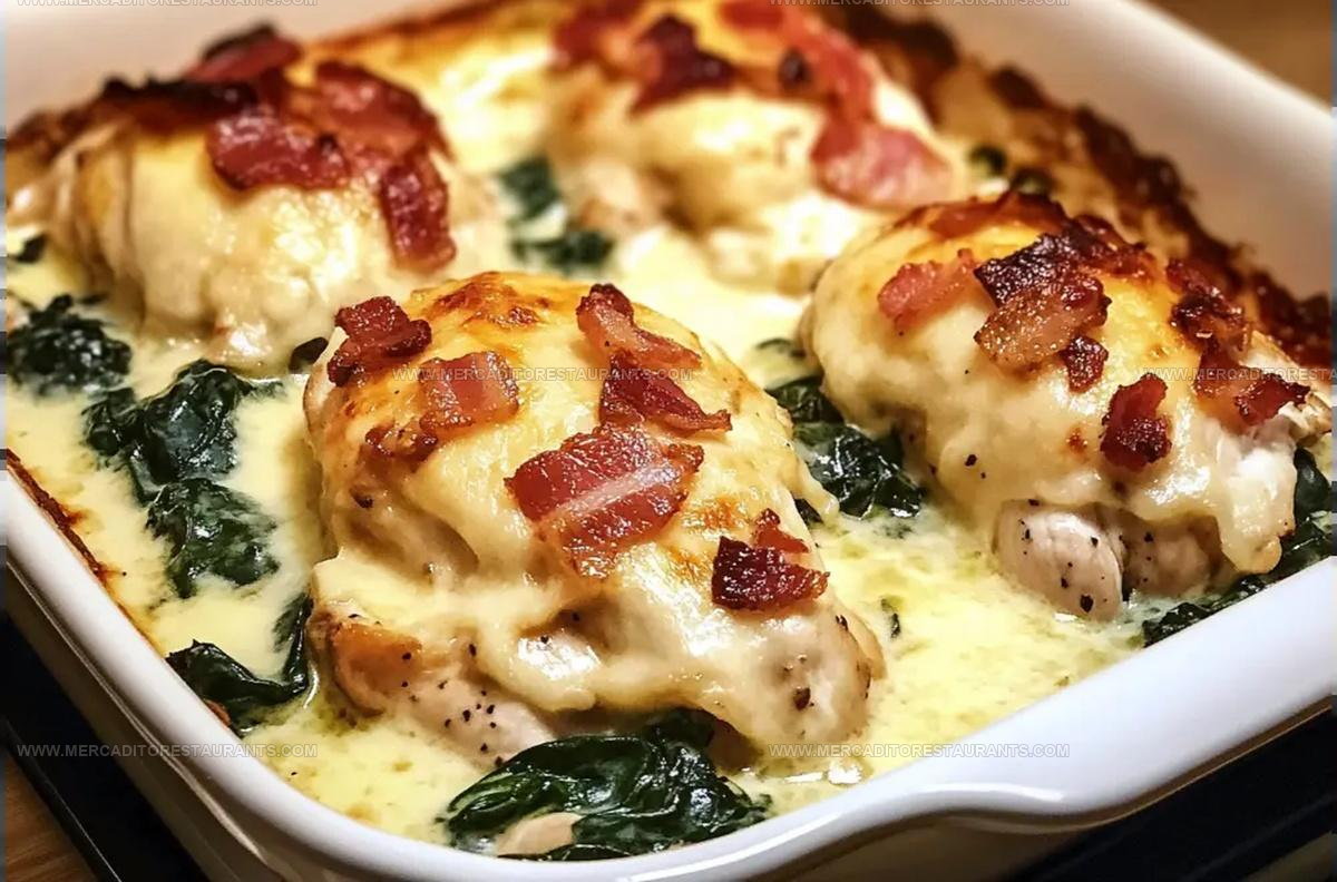 Creamy Bacon Chicken Spinach Bake Recipe