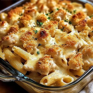 Creamy Garlic Parmesan Chicken Pasta Bake Recipe