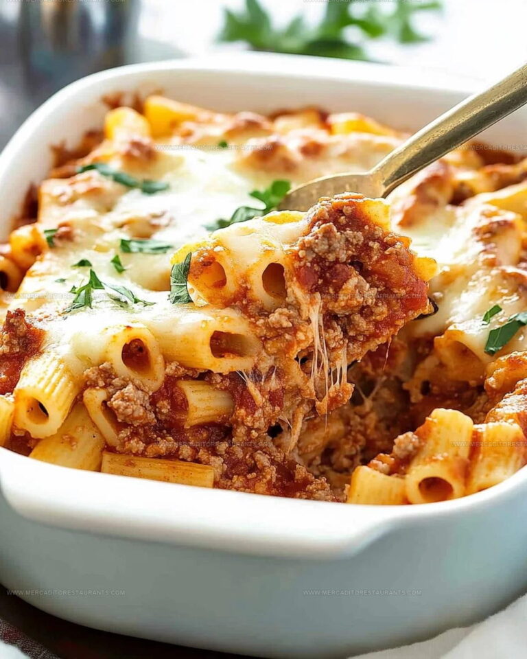 Italian-Style Baked Ziti Meat Sauce Recipe
