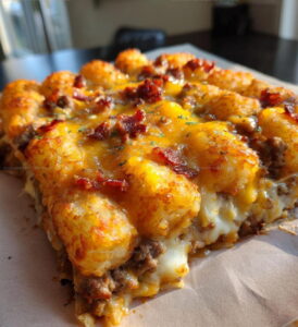 Cheesy Bacon Cheeseburger Tater Tot Casserole Recipe