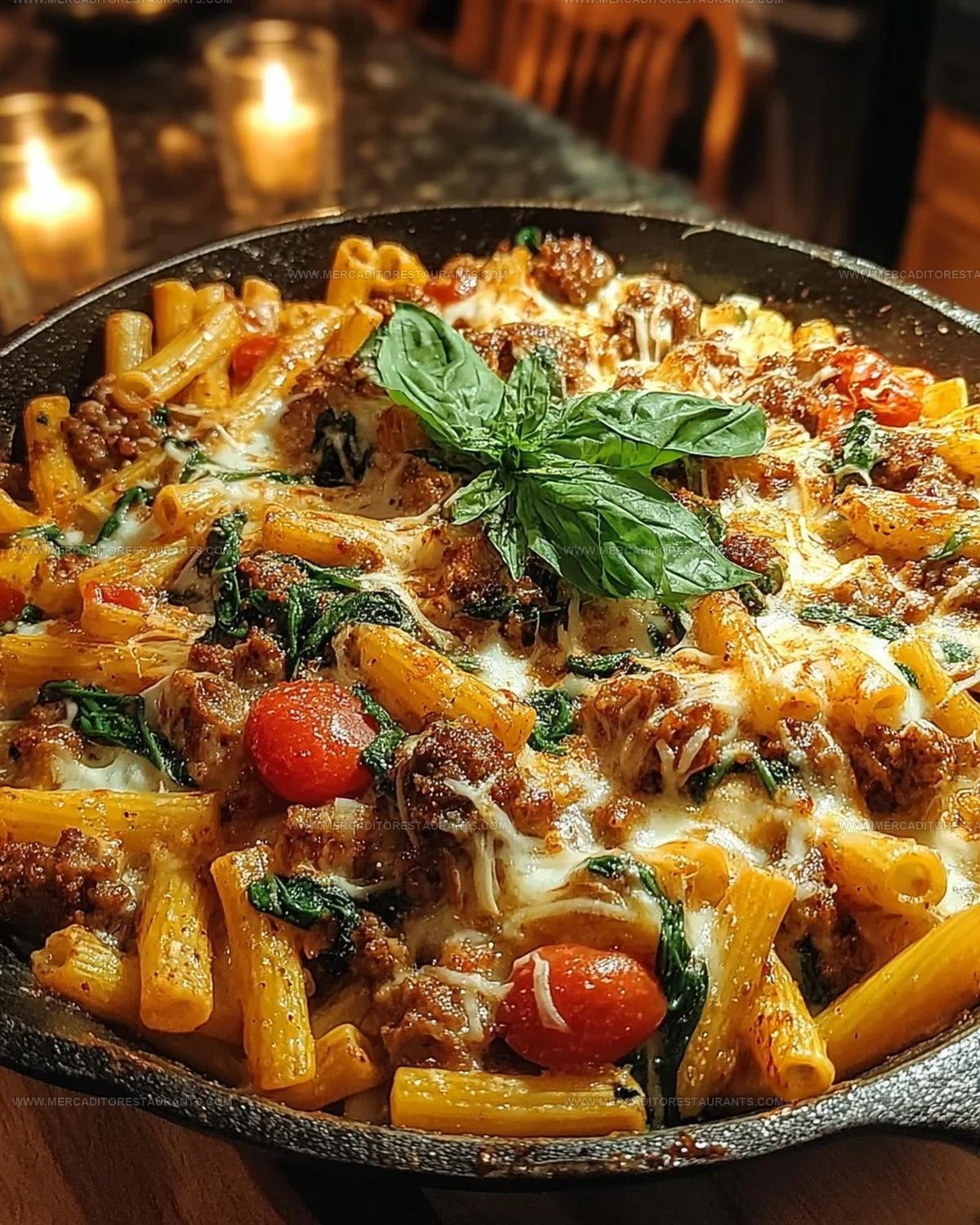 Tuscan Cream Sauce Sausage Pasta Bake Recipe