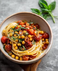 Slow Roasted Tomato Chickpea Pasta Recipe