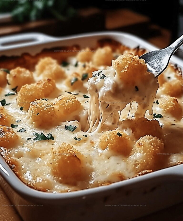 Crispy Tater Tot Chicken Alfredo Casserole Recipe