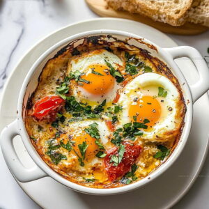 Mediterranean-Style Baked Feta Eggs Recipe