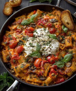 Cheesy Roasted Red Pepper Pasta Recipe