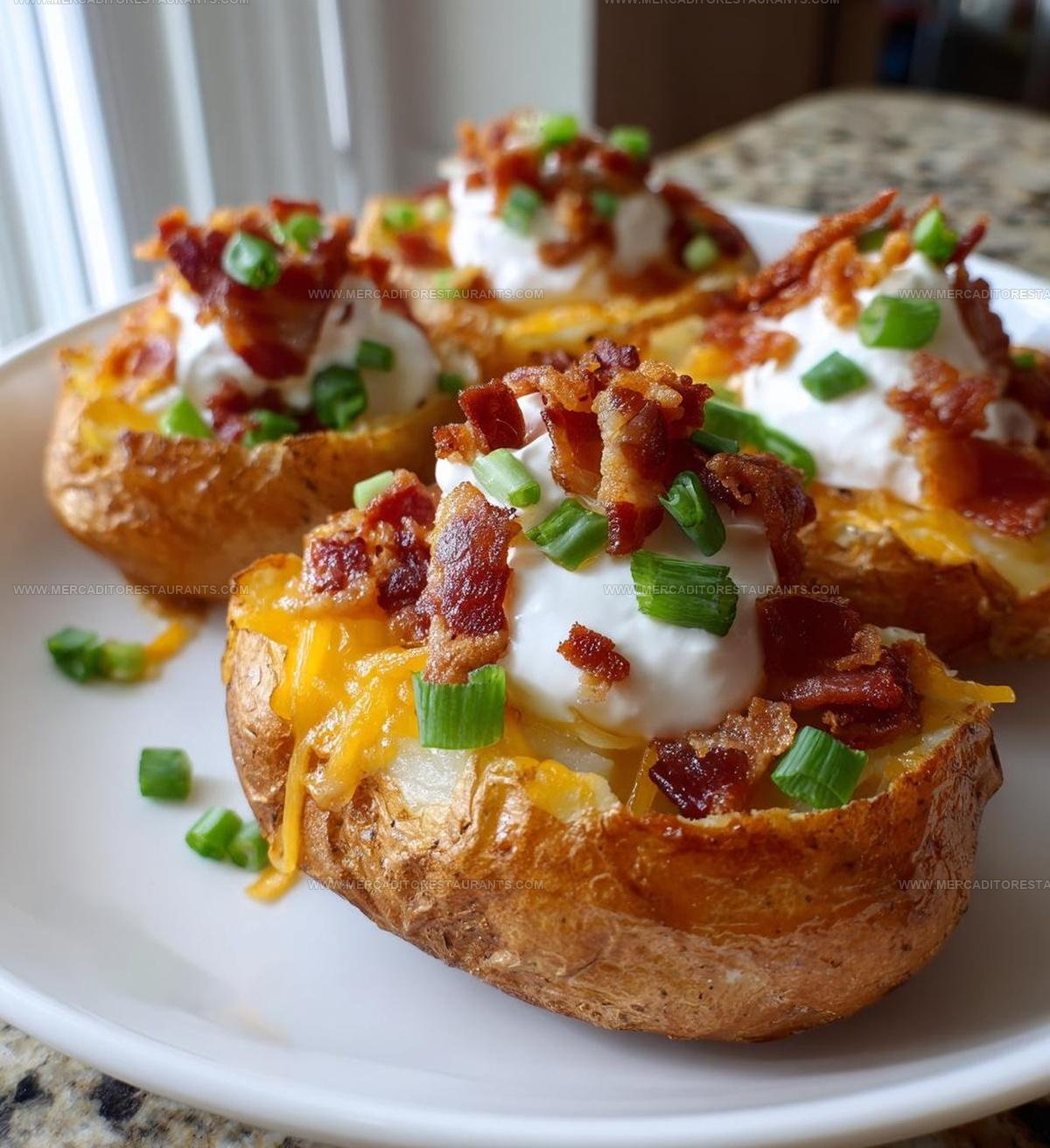 Loaded Bacon Cheddar Sliced Baked Potatoes Recipe