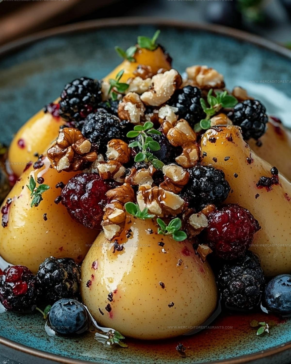 Baked Pears with Berries and Walnuts Recipe