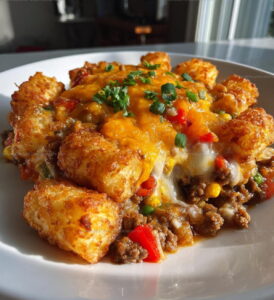 Crispy Topped Tater Tot Casserole Recipe