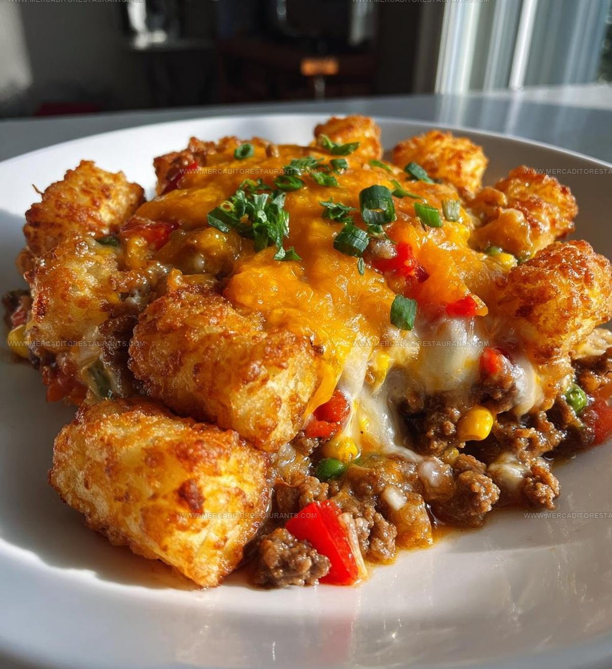 Crispy Topped Tater Tot Casserole Recipe