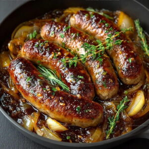 Oven Braised Beer Brats With Caramelized Onions Recipe