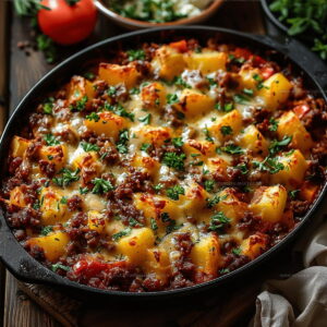 Creamy Mushroom Ground Beef Potato Casserole Recipe