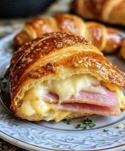 Honey-Glazed Baked Ham Cheese Croissants Recipe