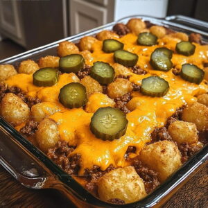 Loaded Cheeseburger Tater Tot Bake Recipe