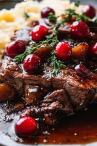 Sweet Savory Cranberry Balsamic Roast Beef Recipe