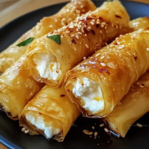 Oven Fried Feta Rolls With Chili Honey Recipe