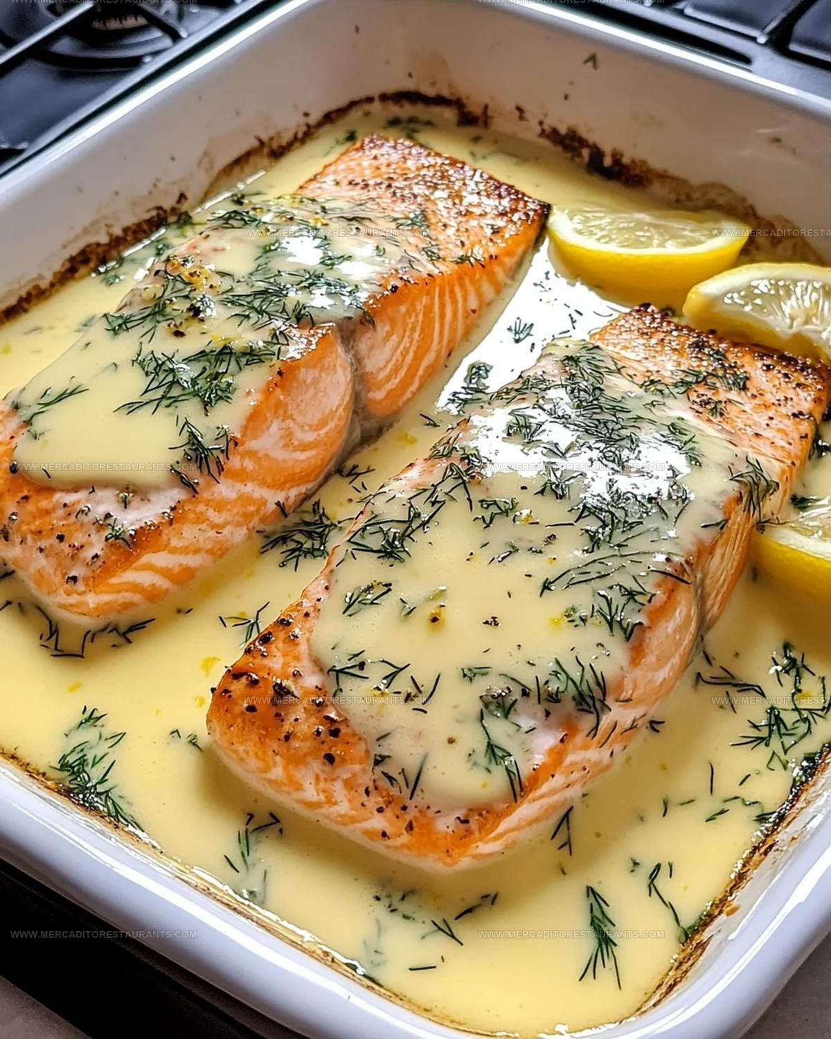 Creamy Lemon Butter Baked Salmon Recipe